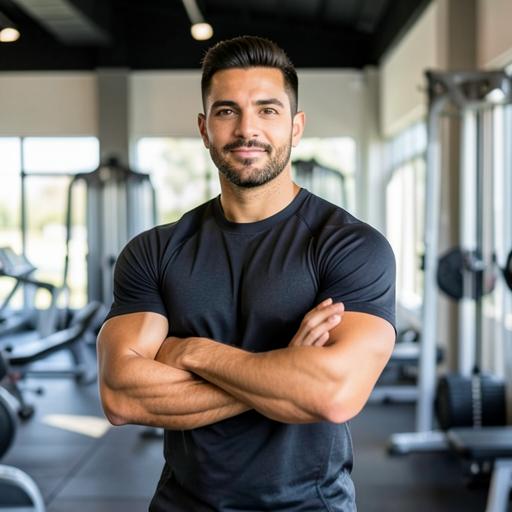 Personal trainer en su gimnasio